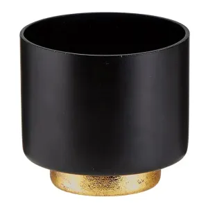 Black & Gold Footed Votive Holder