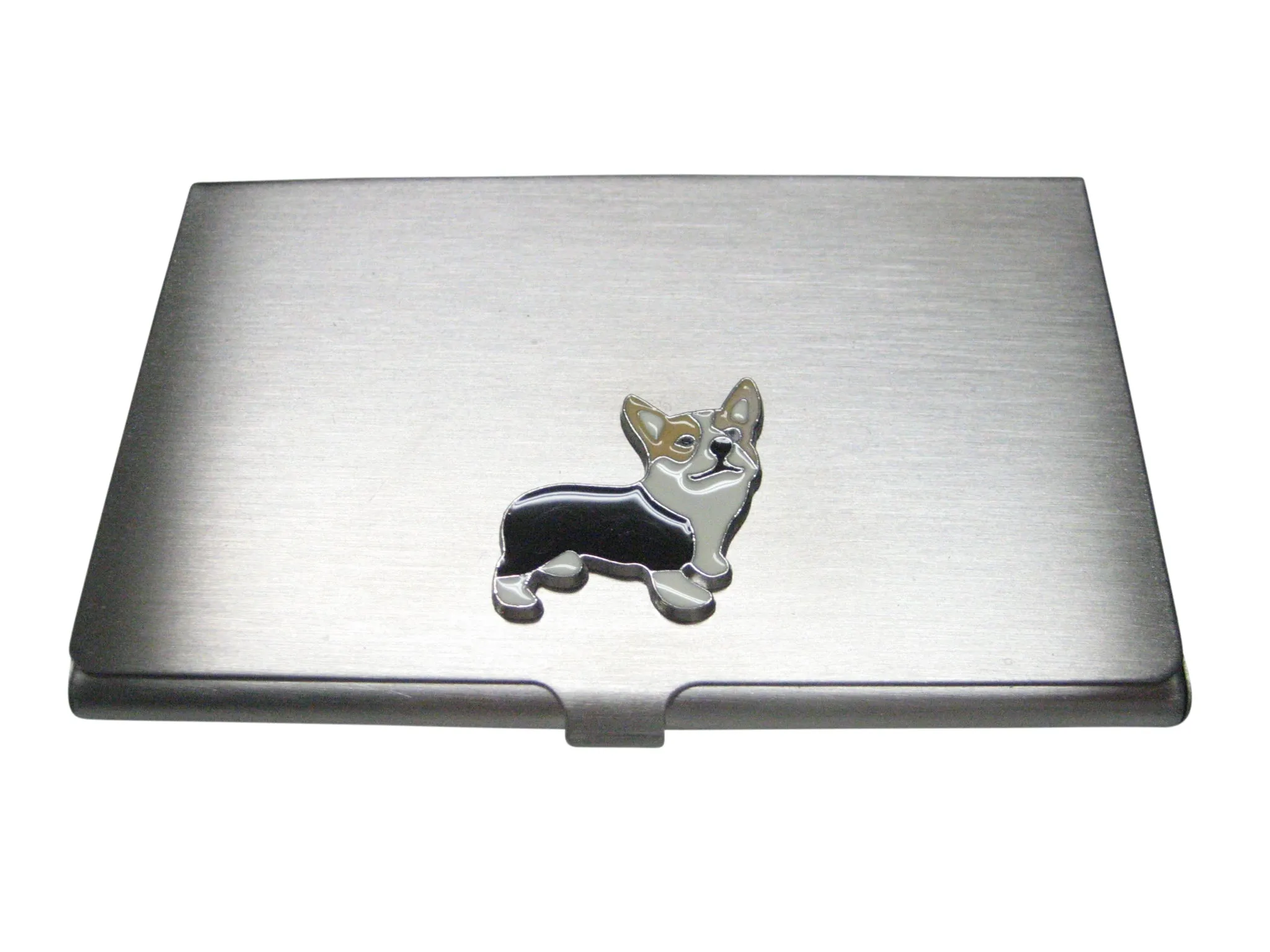 Black and Beige Toned Corgi Dog Business Card Holder