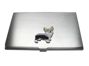 Black and Beige Toned Corgi Dog Business Card Holder
