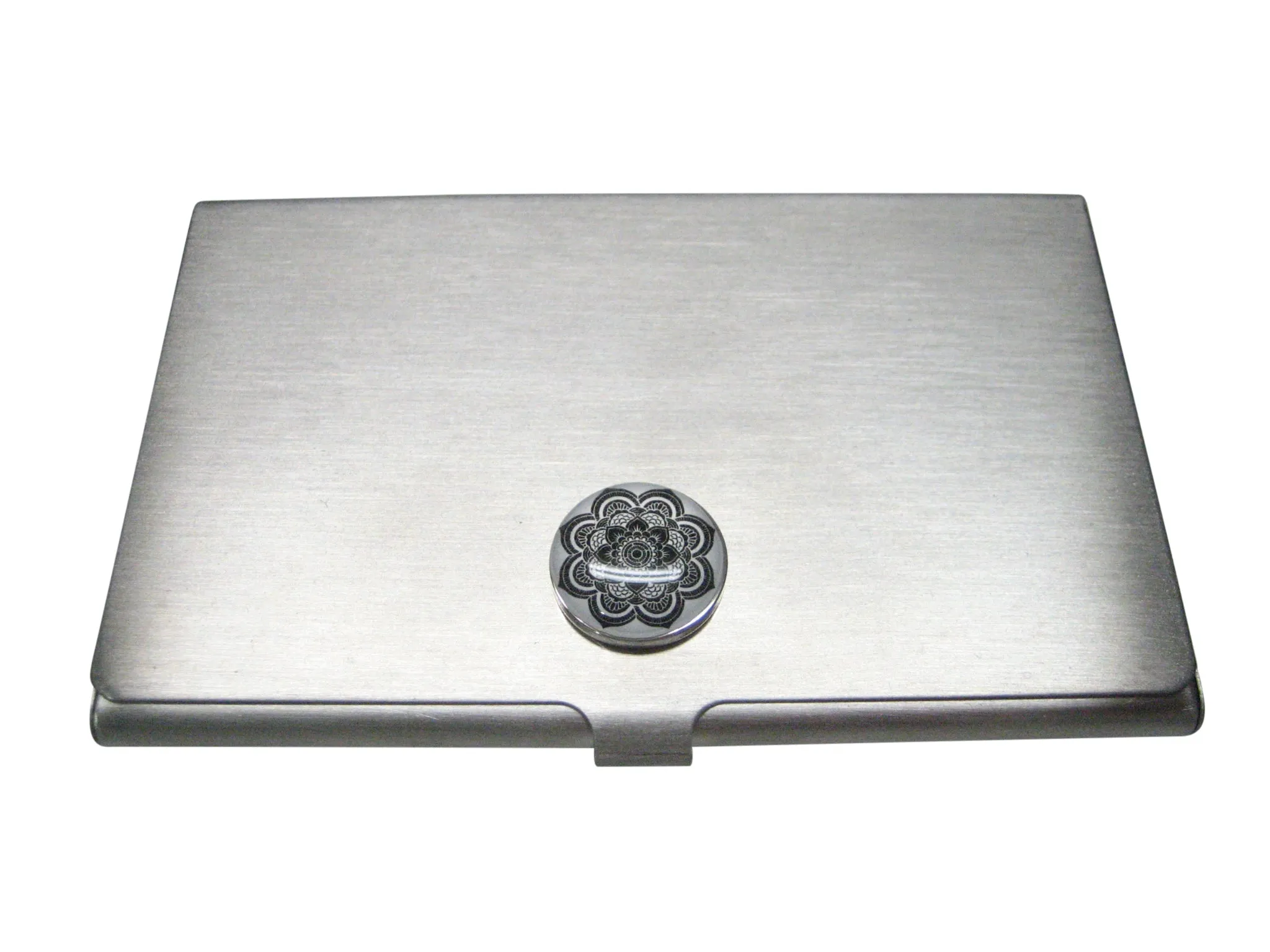 Black and White Toned Mandala Design Business Card Holder