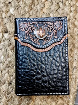 Black Cactus Tri-Fold Wallet