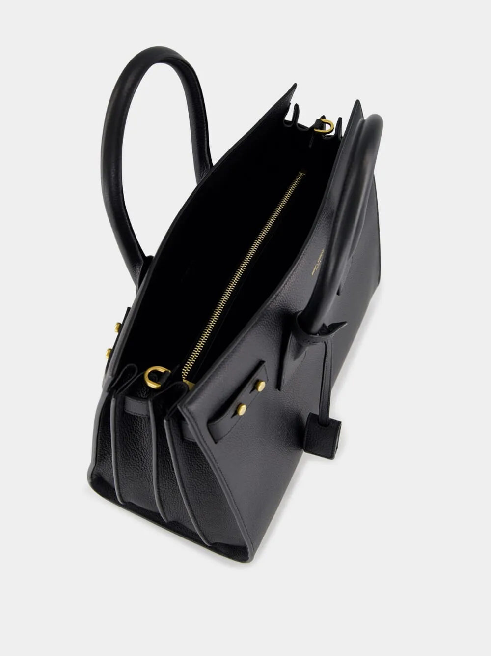 Black Small Sac de Jour in Supple Grained Leather