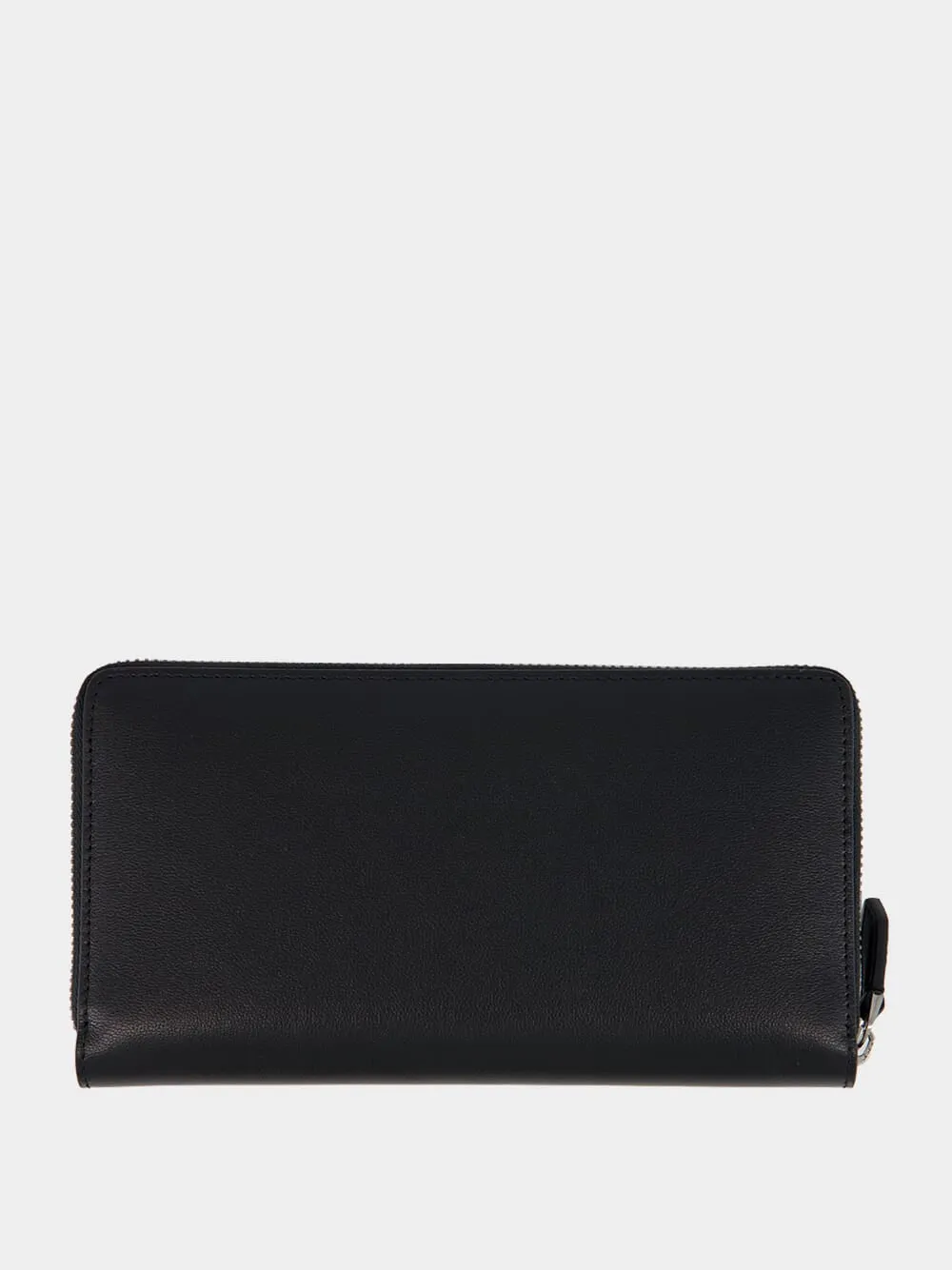 Black Zip-Around Calfskin Wallet