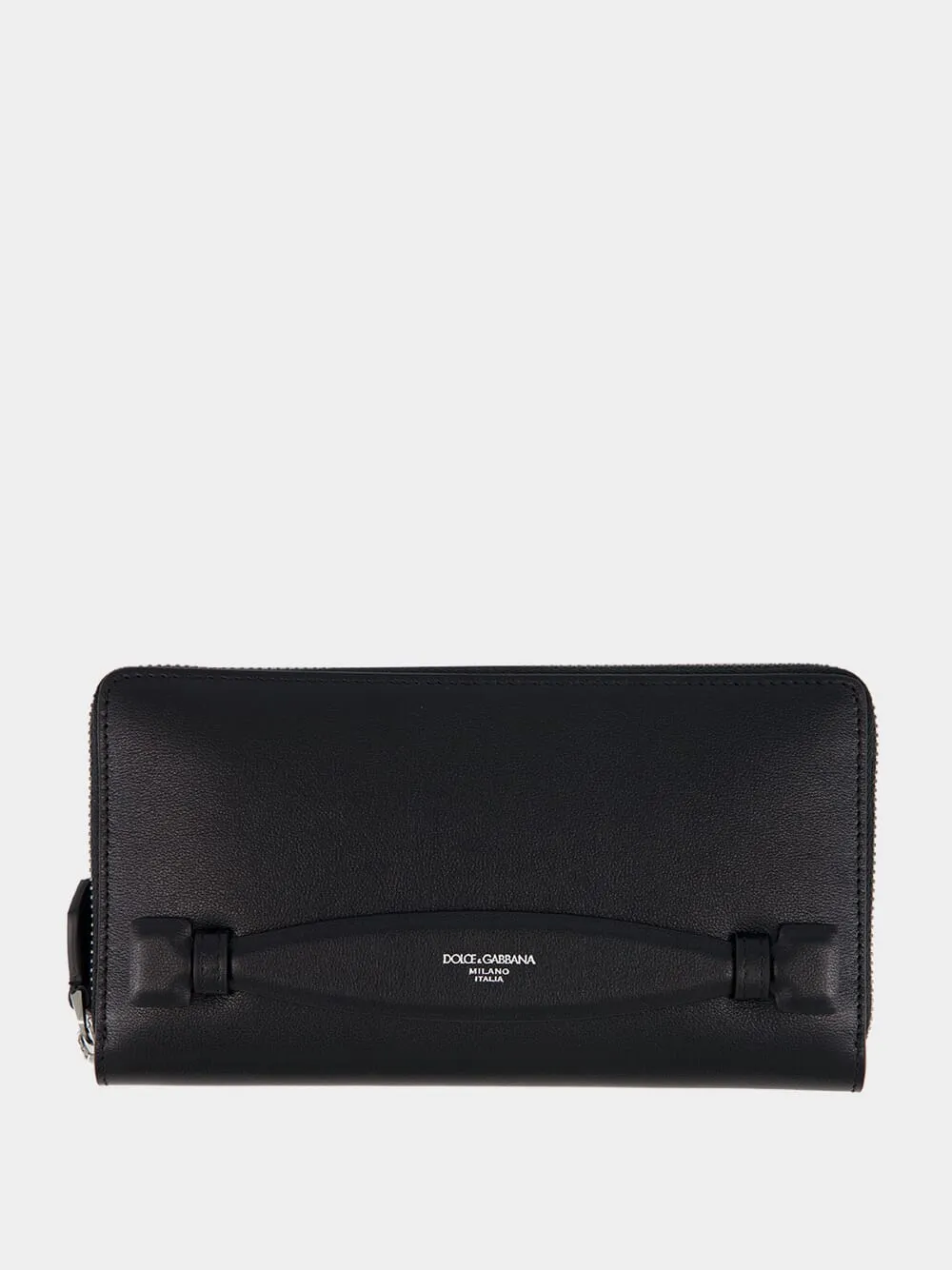 Black Zip-Around Calfskin Wallet