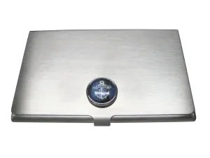 Blue Toned Circular Nautical I Refuse To Sink Anchor Business Card Holder