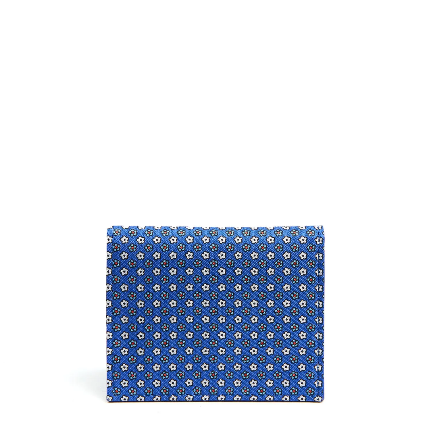 BLUETTE SILK AND LEATHER FOLDING CARD HOLDER