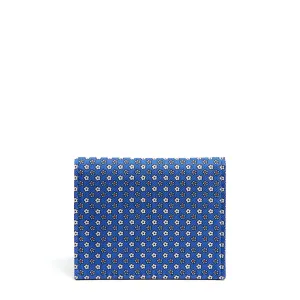 BLUETTE SILK AND LEATHER FOLDING CARD HOLDER