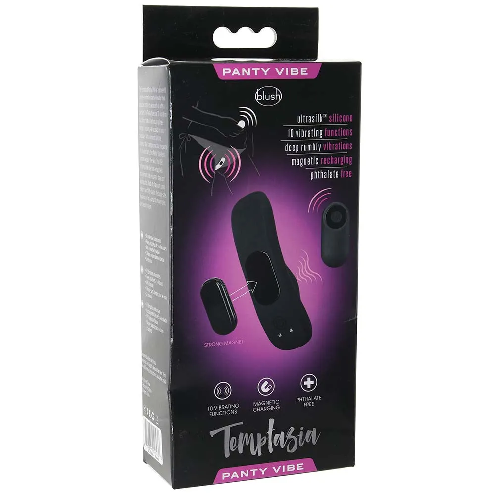 Blush Temptasia Panty Vibe Rechargeable Remote-Controlled Silicone Wearable Vibrator Black