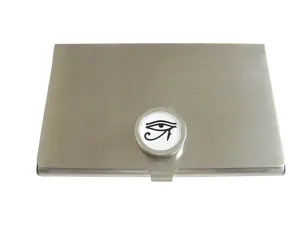 Bordered Circular Eye of Horus Business Card Holder