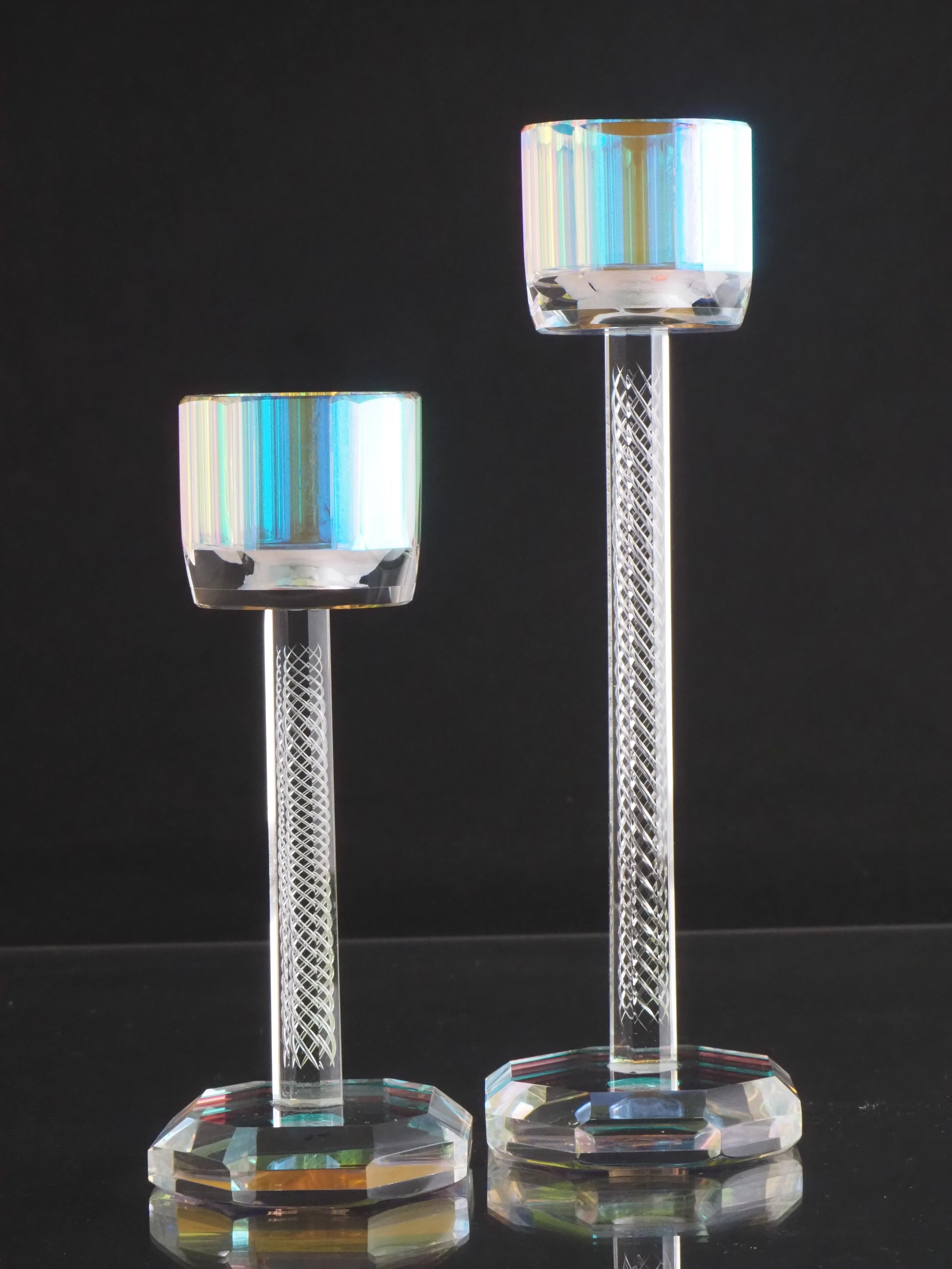 Brilliant Cuts x Zach Brown Glass "Candle Holders" (Pair)
