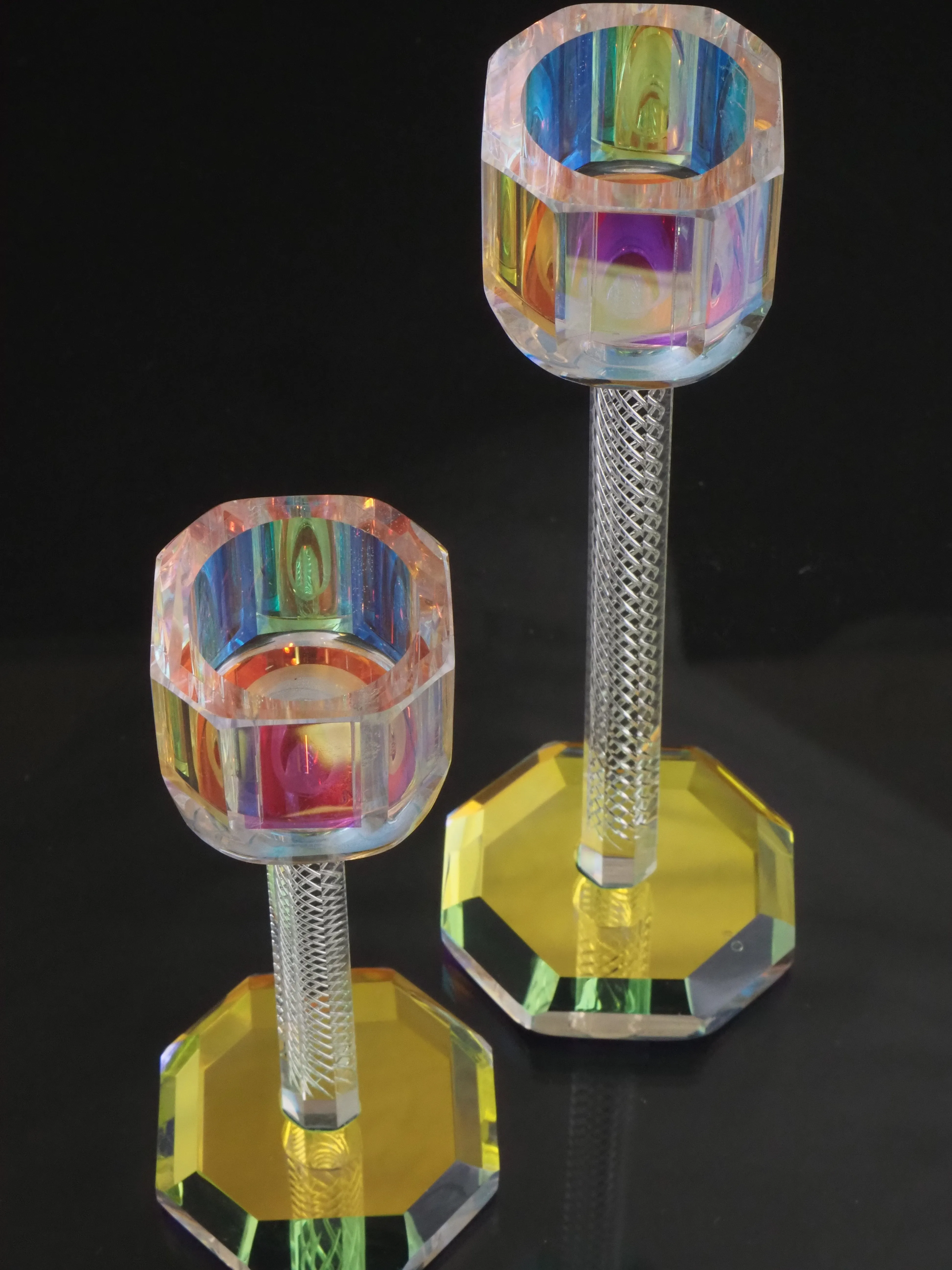 Brilliant Cuts x Zach Brown Glass "Candle Holders" (Pair)