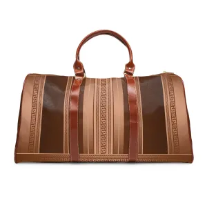 Bronze Greek Key Waterproof Travel Bag