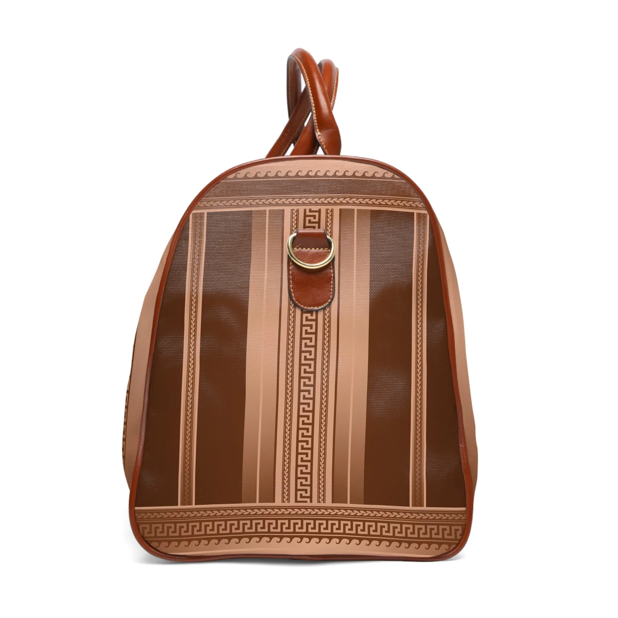Bronze Greek Key Waterproof Travel Bag