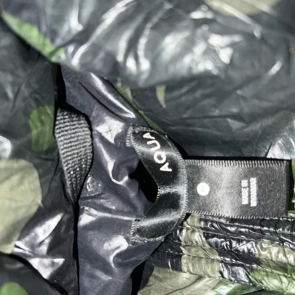 Camo print aqua winter jacket green detachable faux fur hood