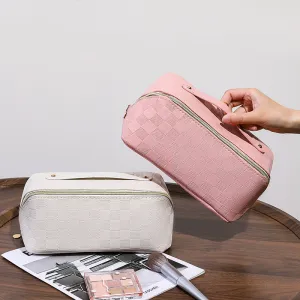 Capacity Chessboard Grid Toiletry Storage Good-looking Bags