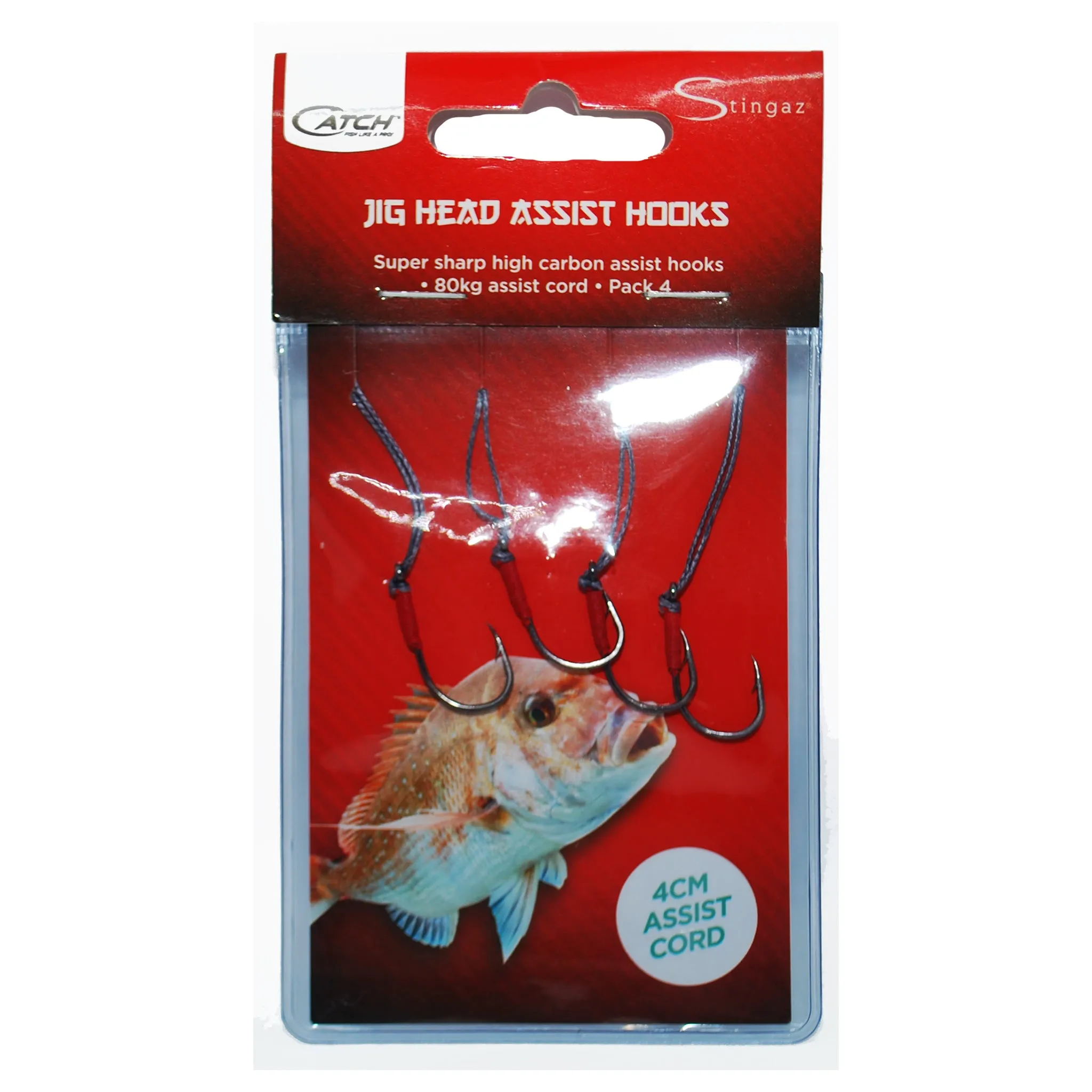 Catch Jig Head Assist Hooks with 4cm Assist Cord
