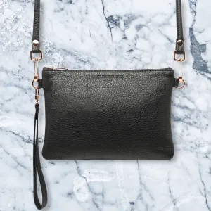 Charlie Middleton Essentials Clutch, Black Nappa