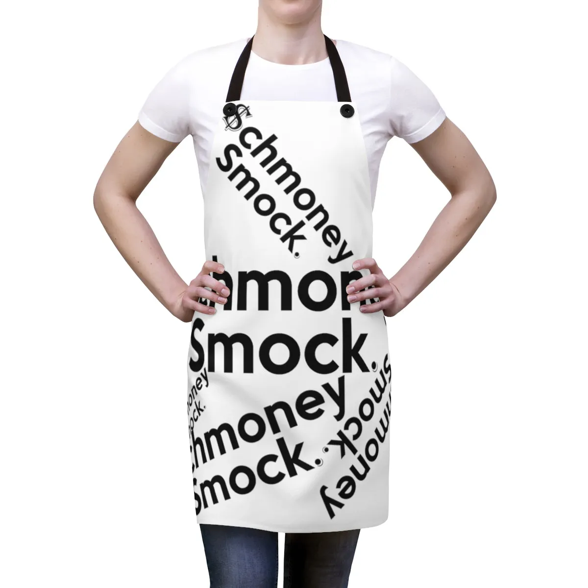$chmoney Smock (Cooks / Stylists / Barbers) Black strap / embroidered smock