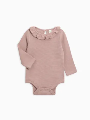 COLORED ORGANICS Organic Baby Mae Waffle Ruffle Bodysuit
