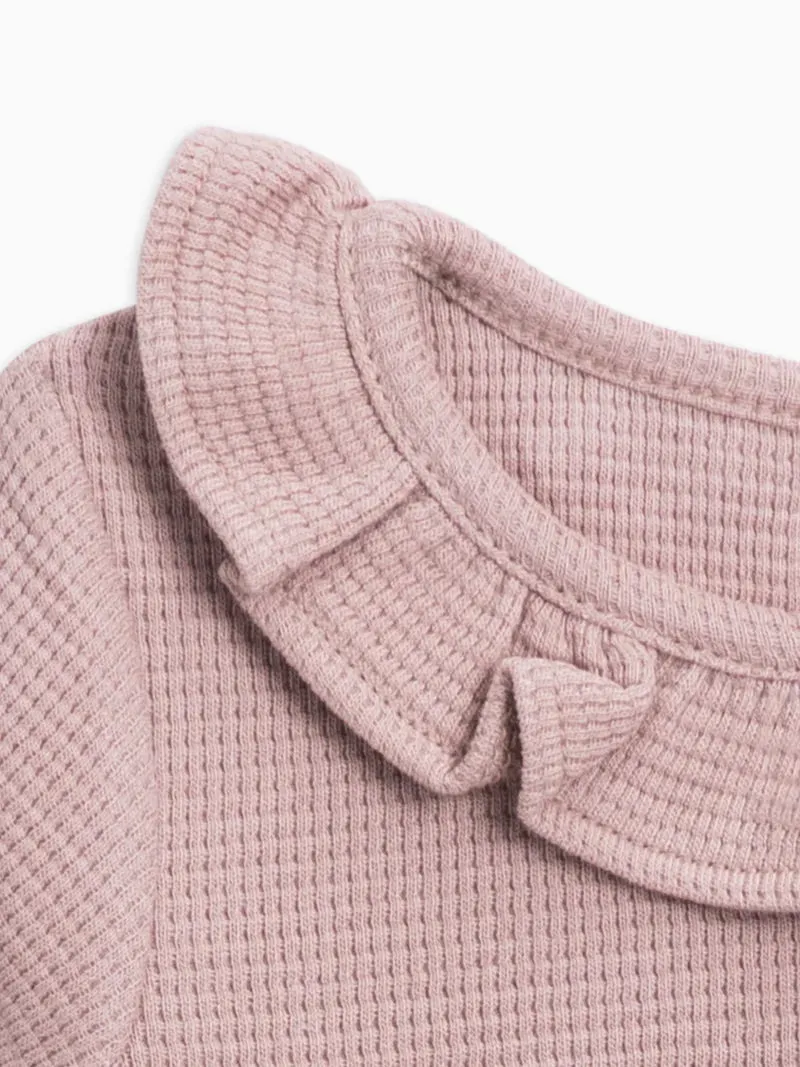 COLORED ORGANICS Organic Baby Mae Waffle Ruffle Bodysuit