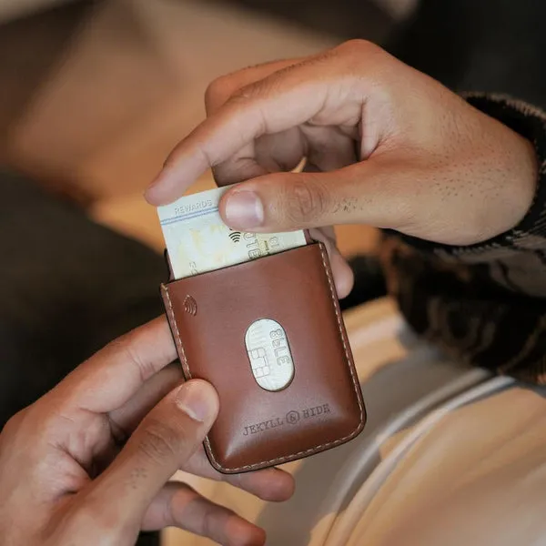 COMPACT CARD HOLDER, TAN