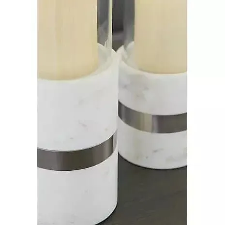 Contemporary Candle Holders in White Marble