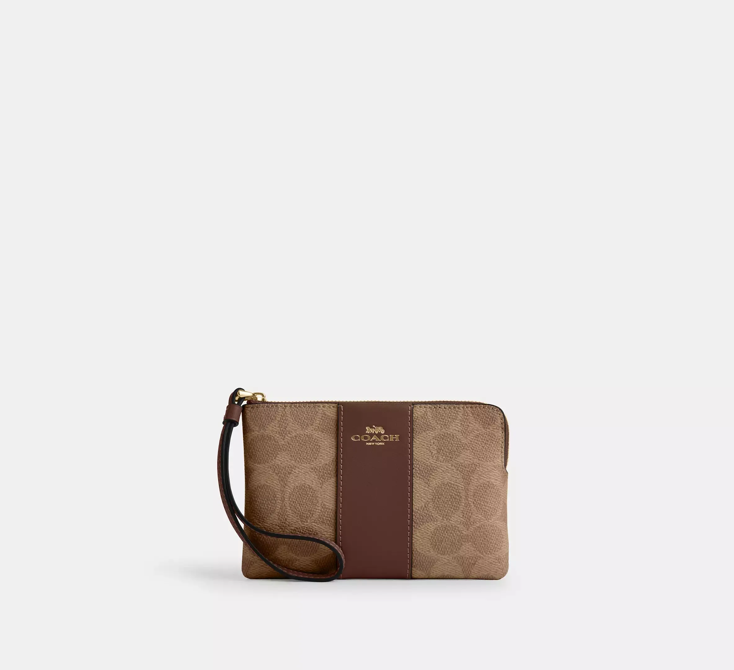 Corner Zip Wristlet In Signature Canvas