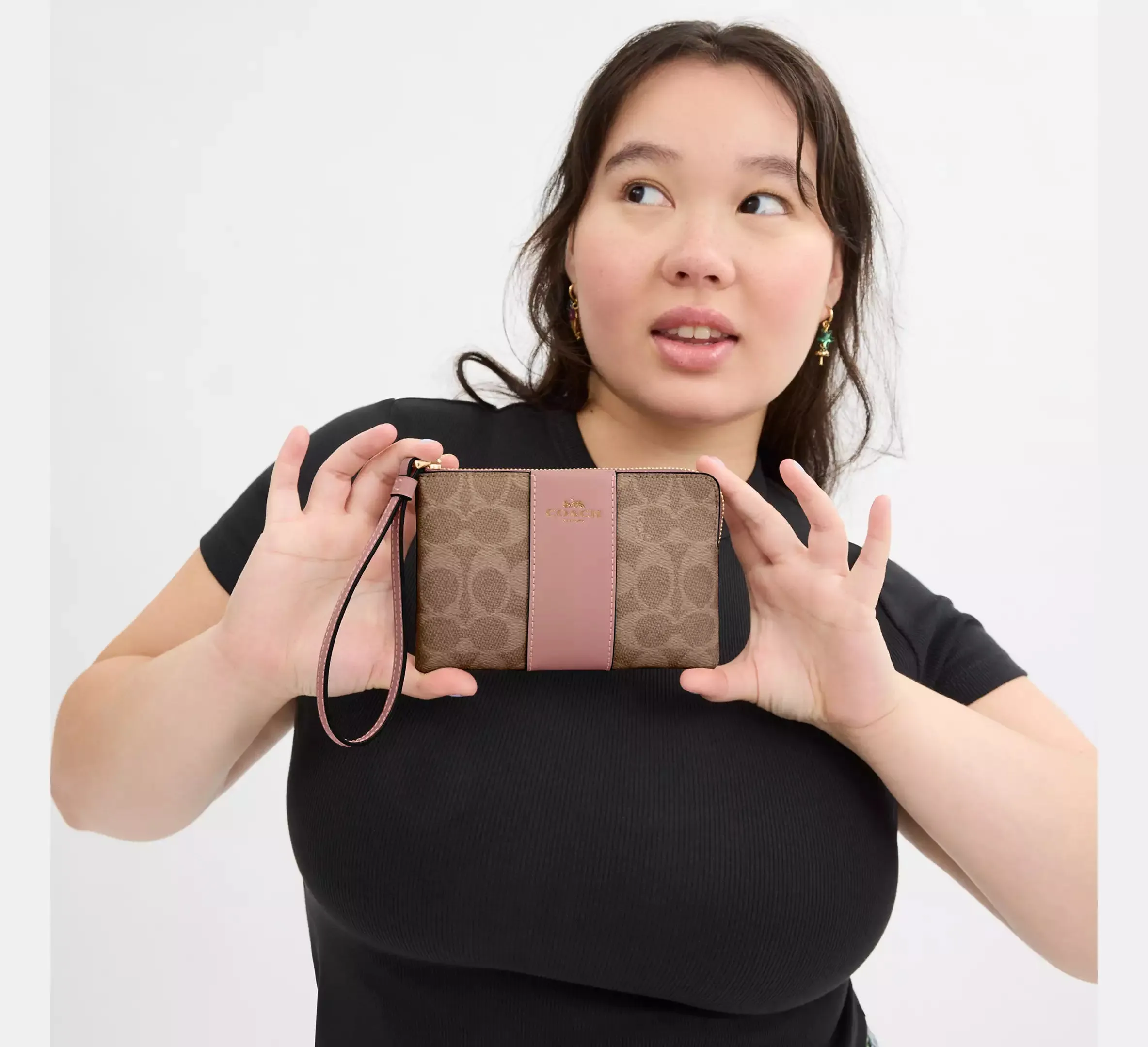 Corner Zip Wristlet In Signature Canvas