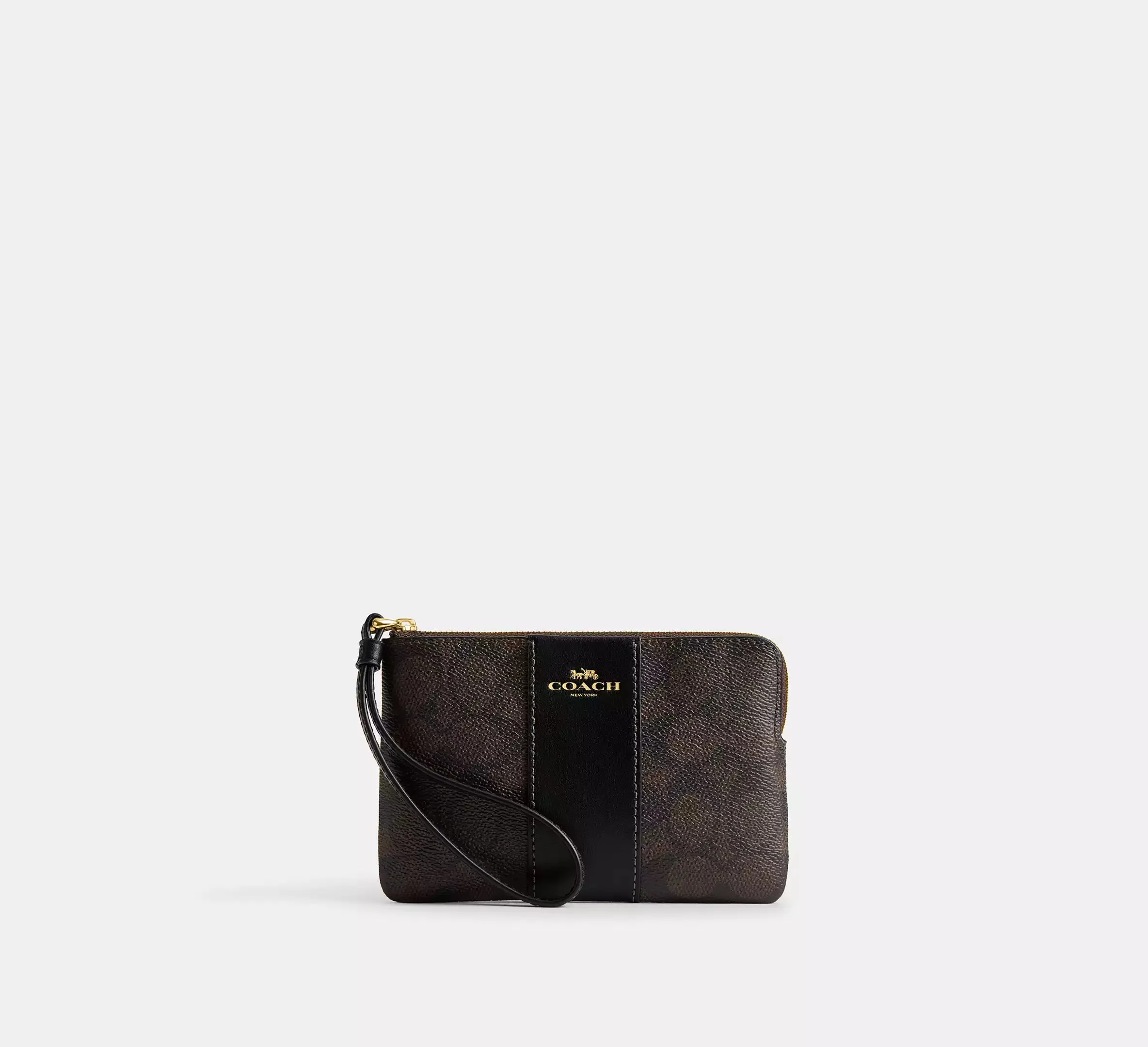Corner Zip Wristlet In Signature Canvas