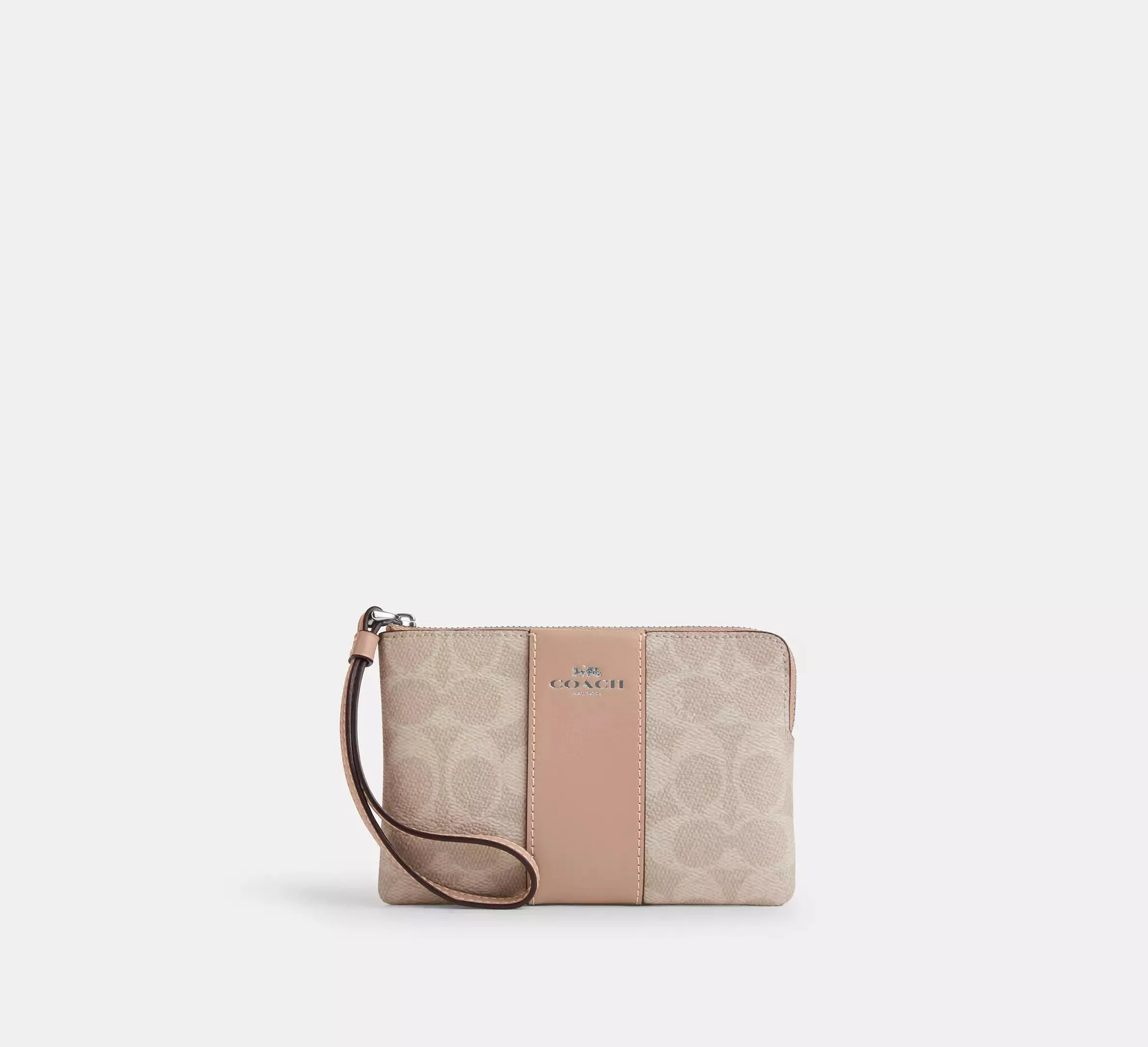 Corner Zip Wristlet In Signature Canvas