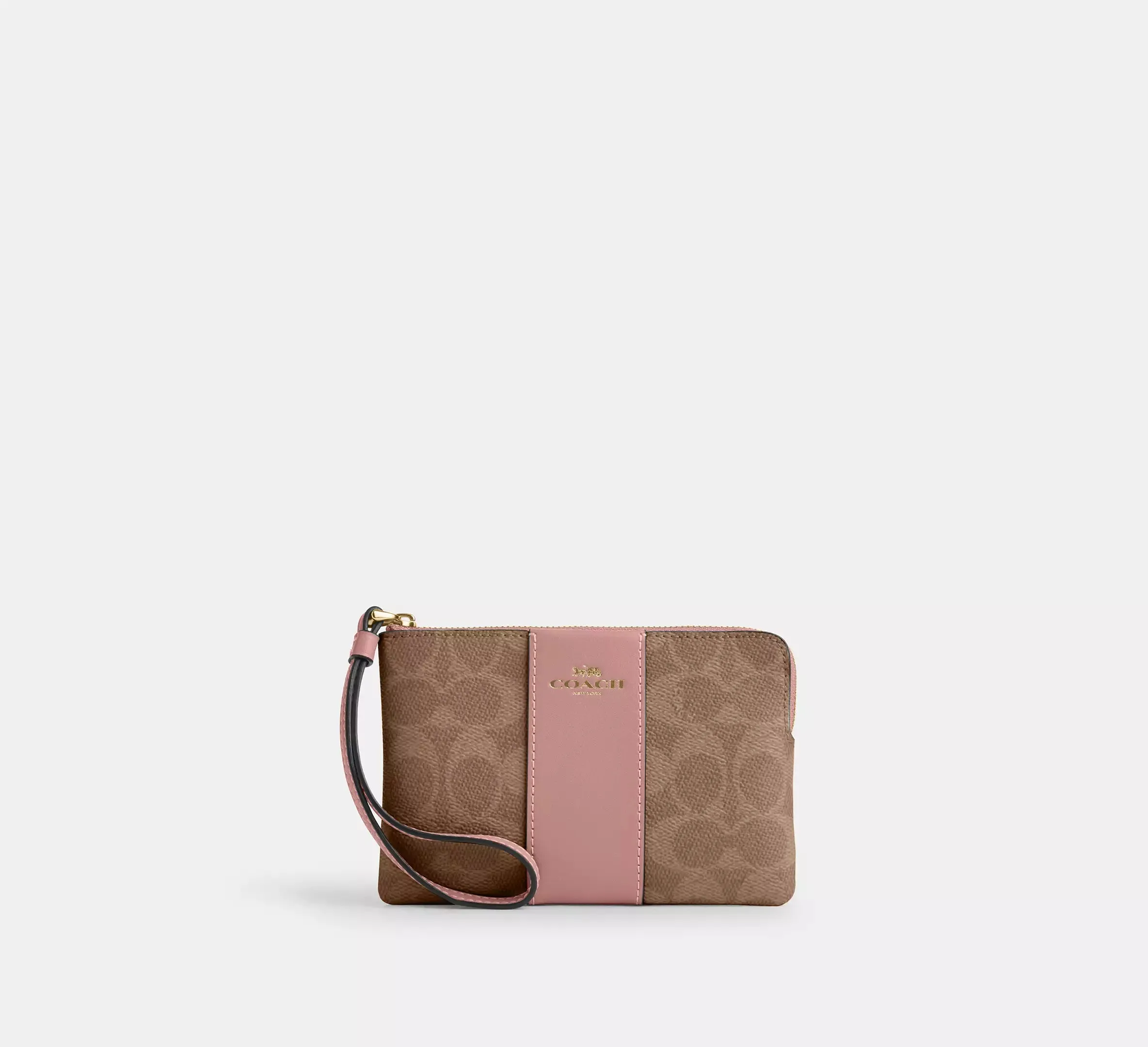 Corner Zip Wristlet In Signature Canvas