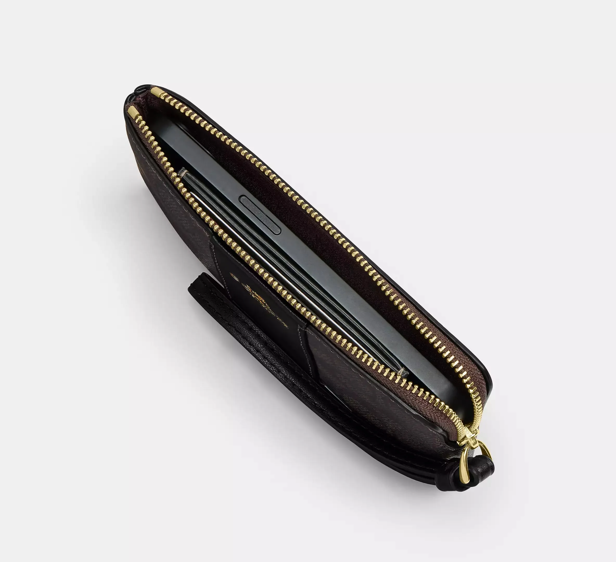 Corner Zip Wristlet In Signature Canvas