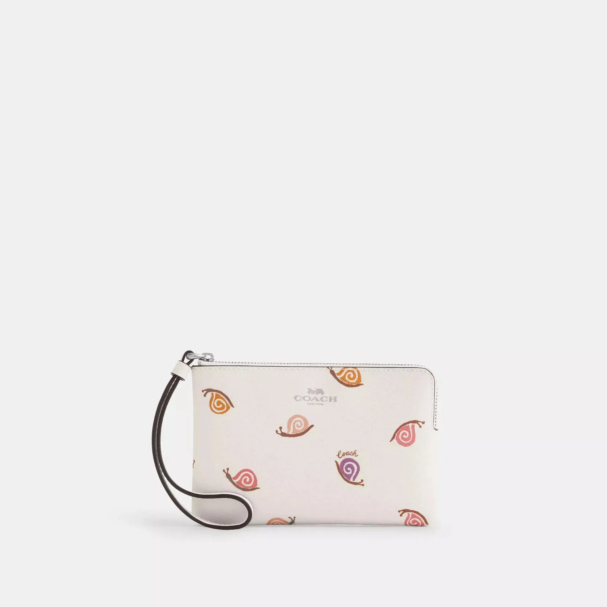 Corner Zip Wristlet With Snail Print
