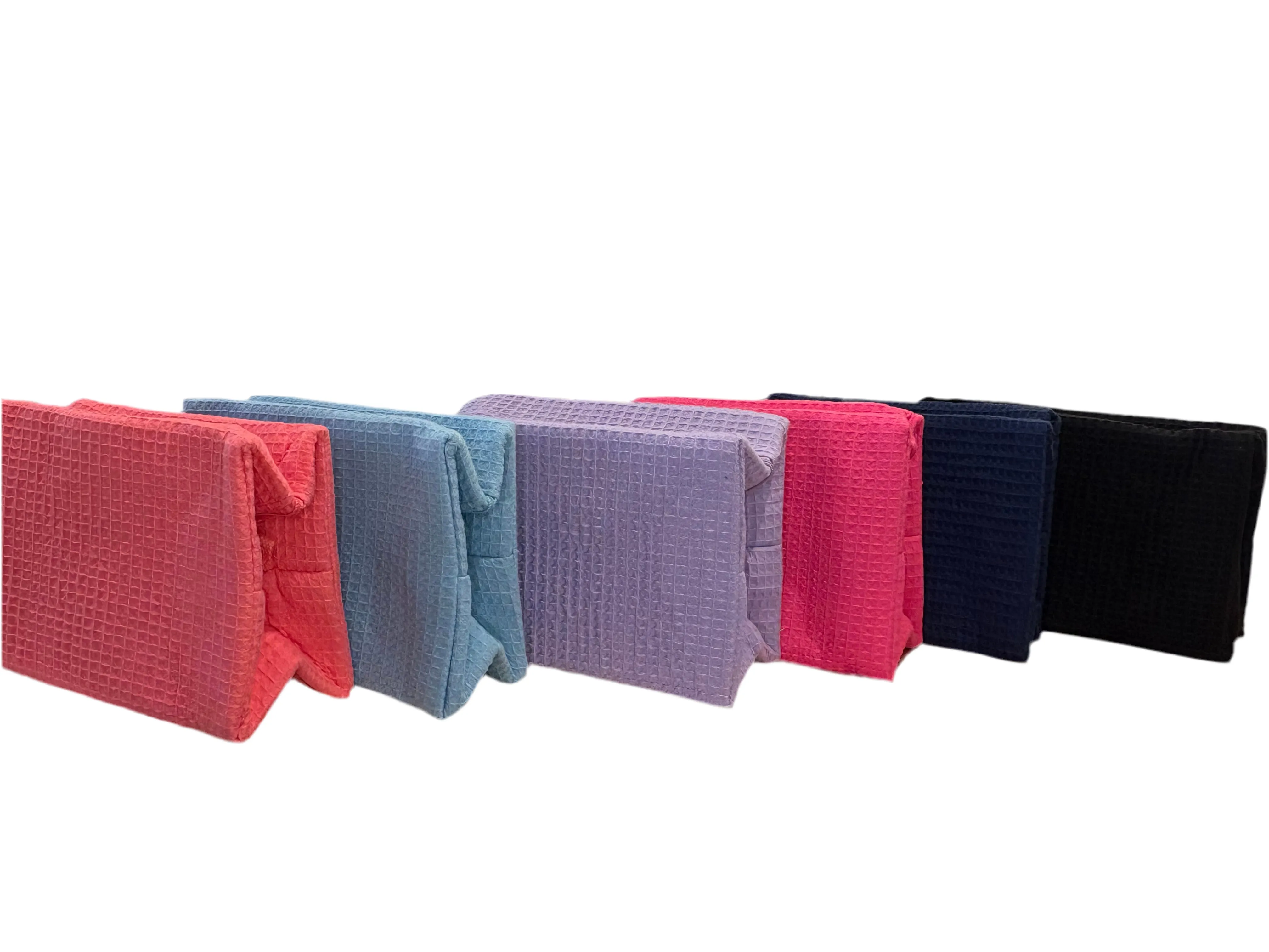 Cotton Waffle Cosmetic Bag, Large