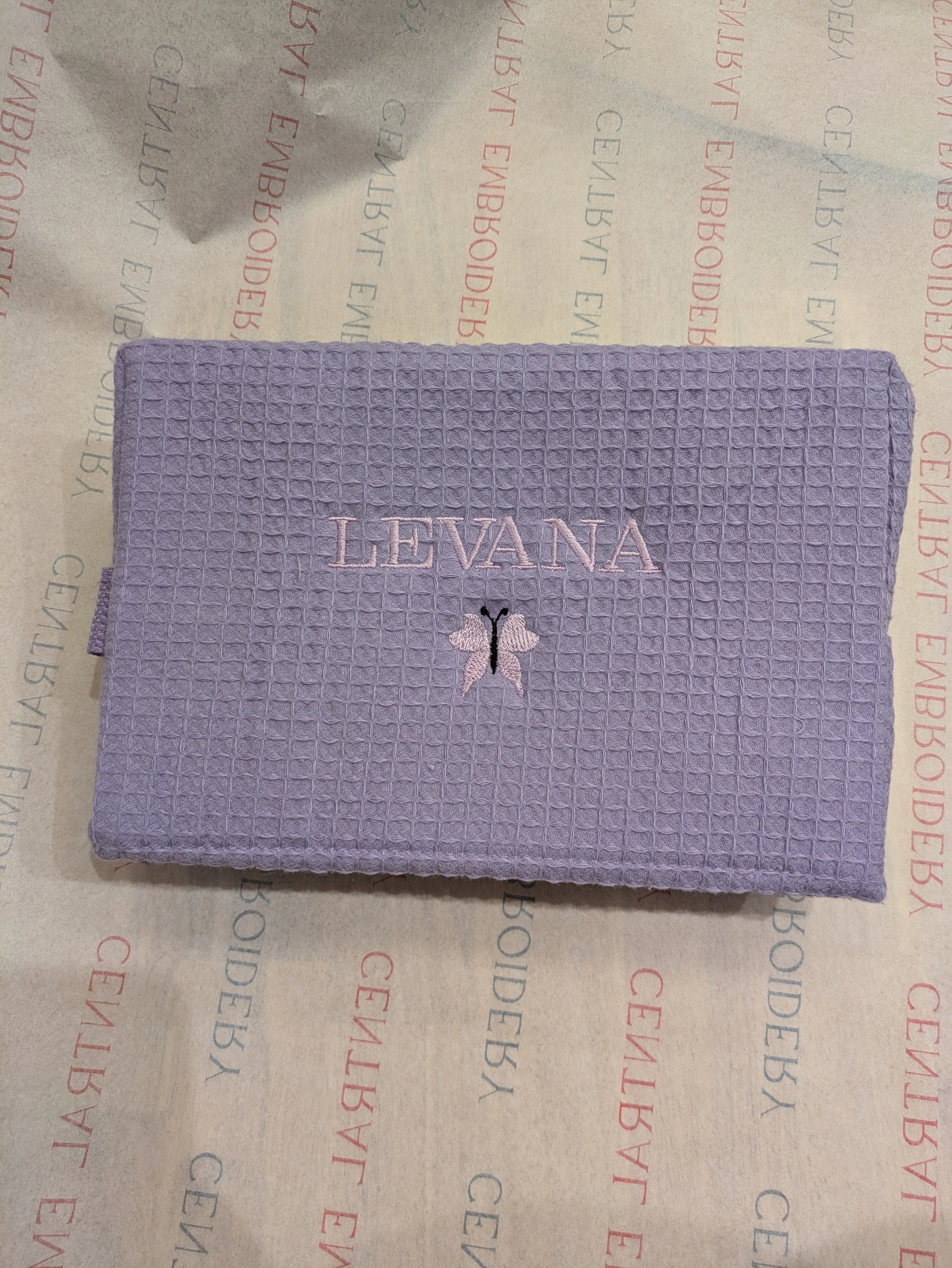 Cotton Waffle Cosmetic Bag, Large