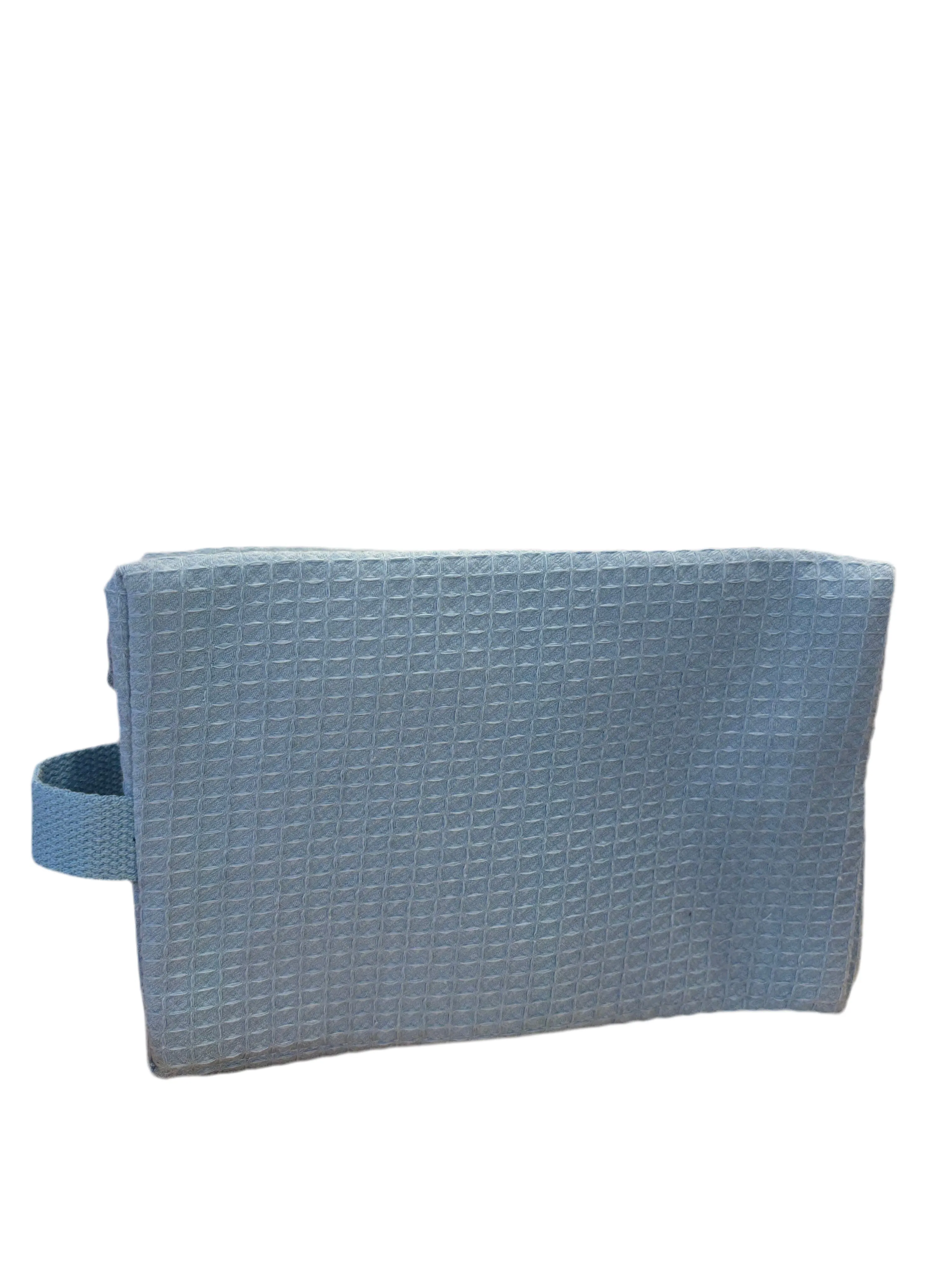Cotton Waffle Cosmetic Bag, Large