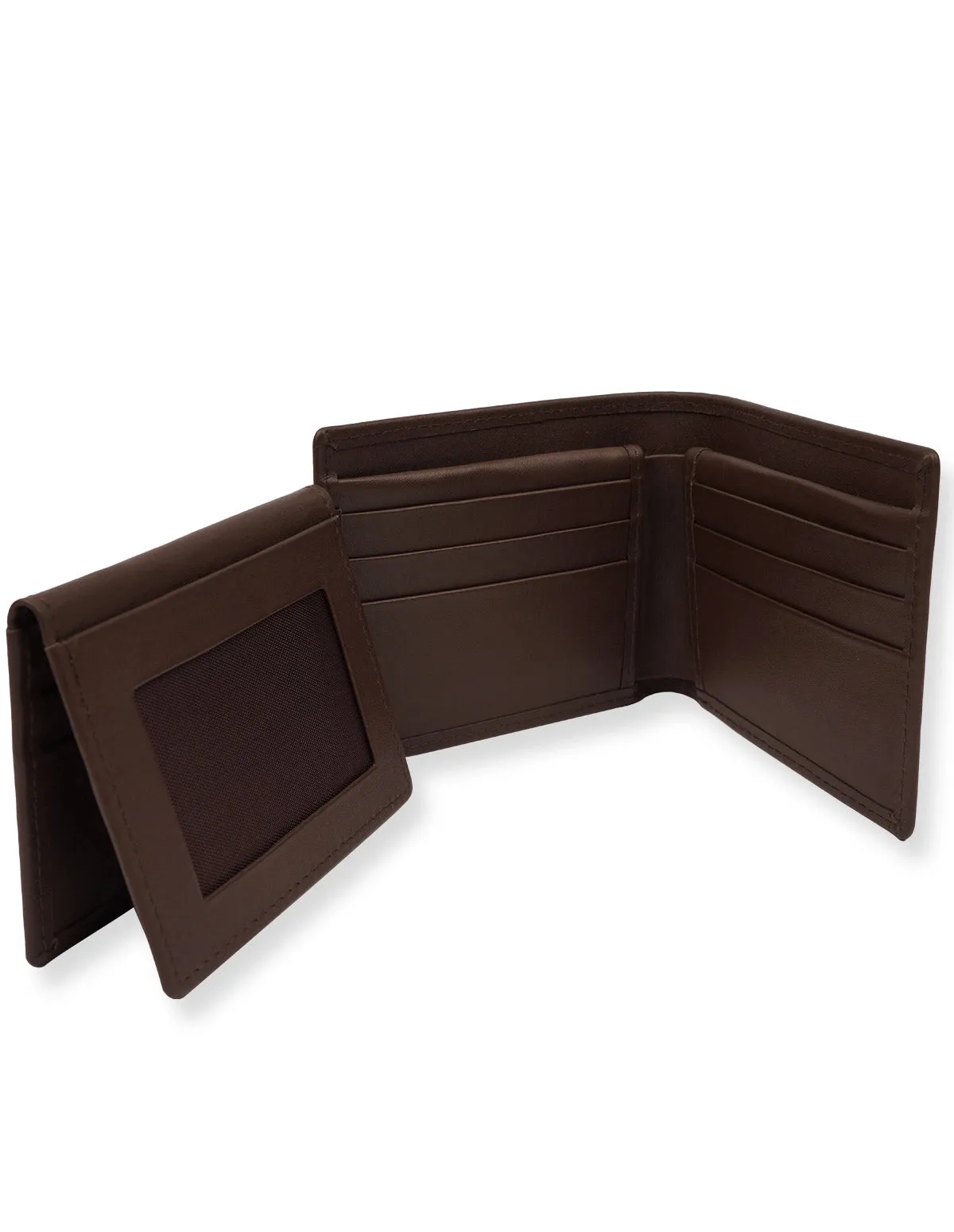Cow Leather Wallet Brown – Trifold with Multiple Card Slots