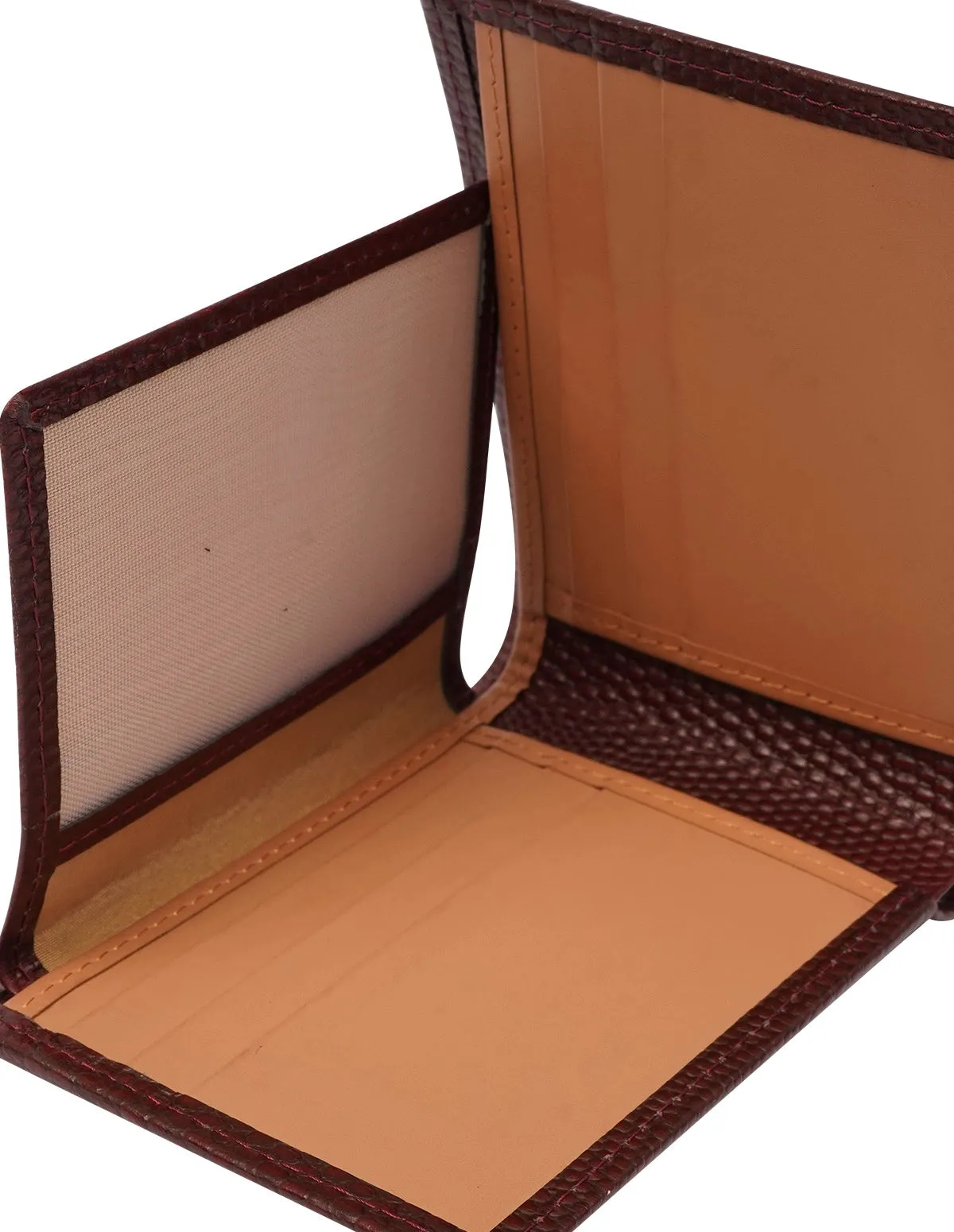 Cow Leather Wallet Maroon – Bifold with Card Slots