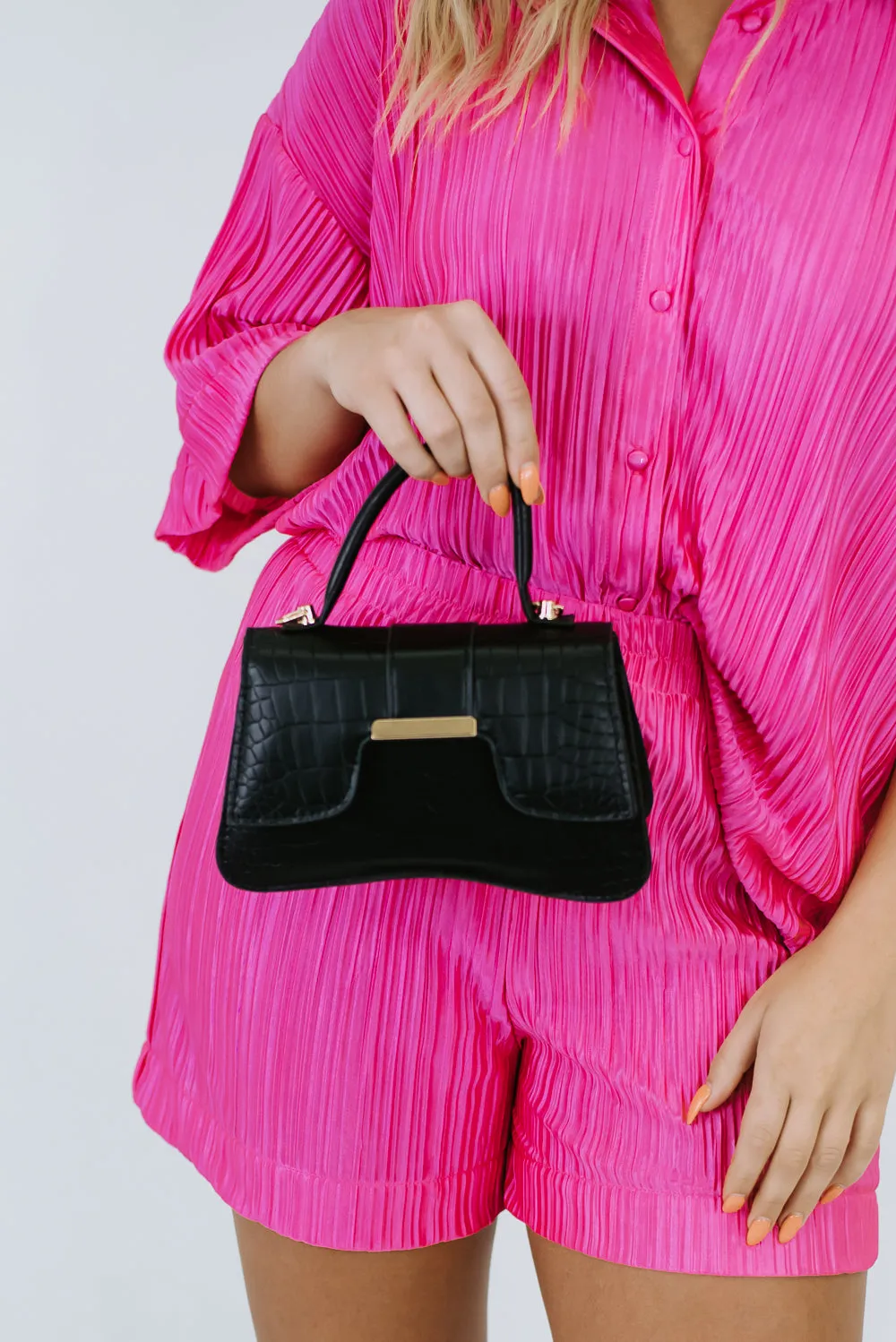Croc Purse, Black