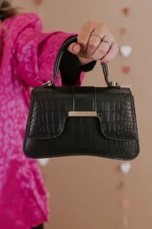 Croc Purse, Black