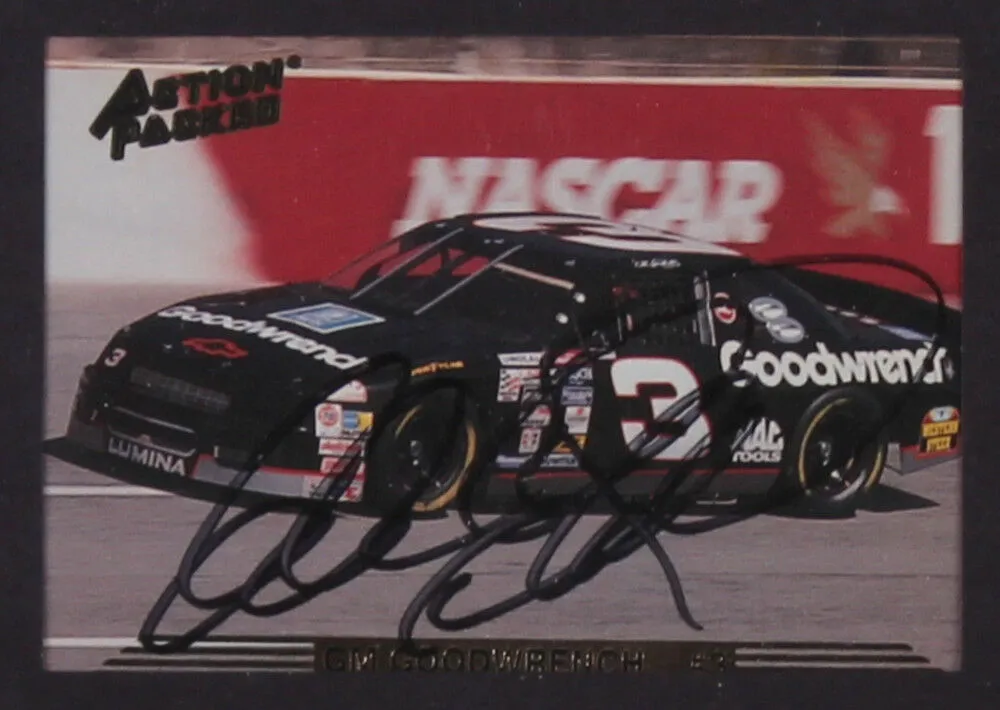 Dale Earnhardt Sr. Signed NASCAR 8x13.5 Custom Framed Card Display (JSA COA)