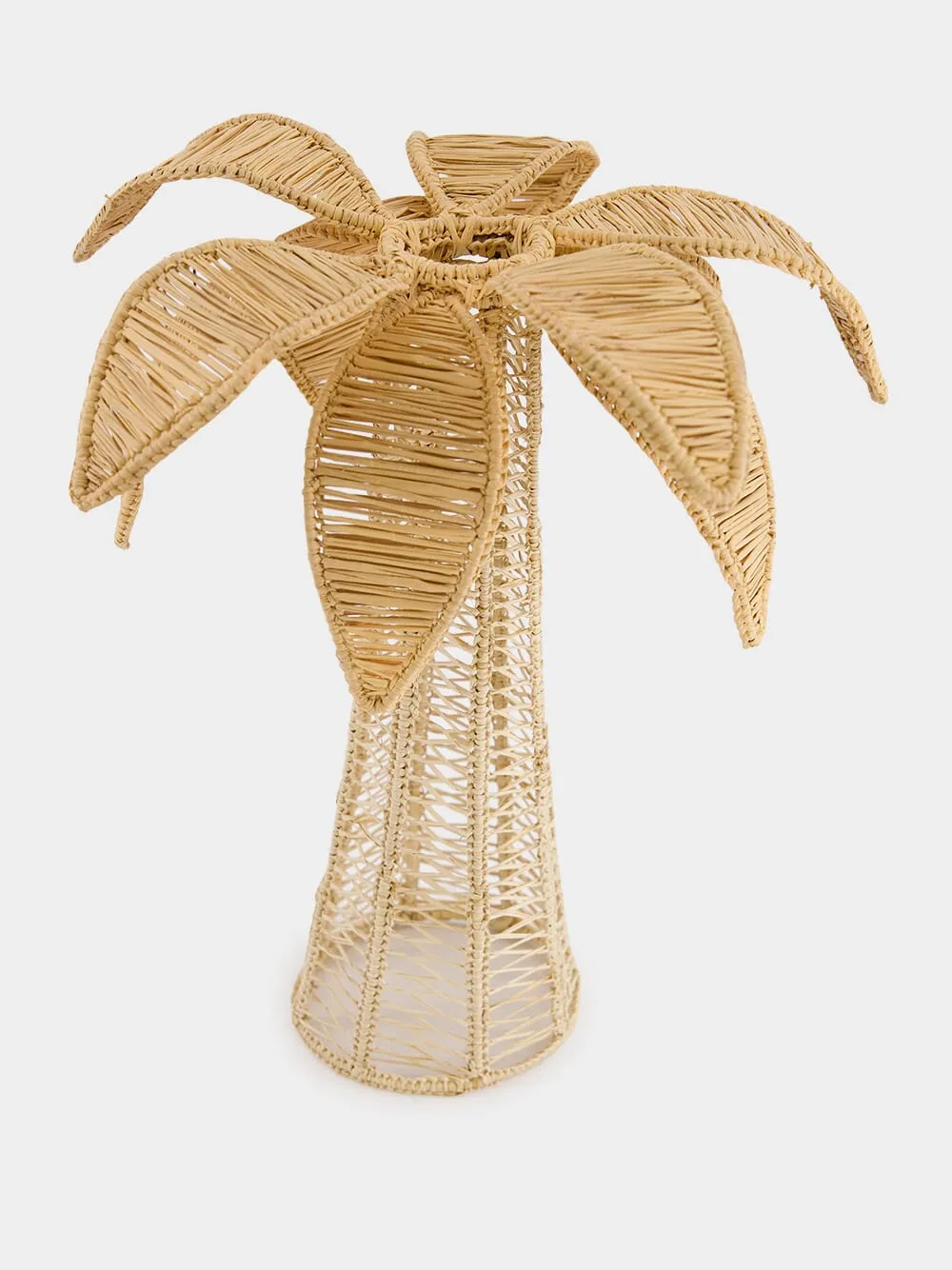 Dark Beige Palm Tree Iraca Medium Candle Holder