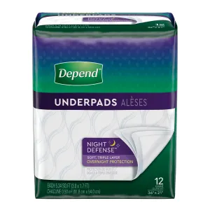 DEPEND NIGHT DEFENSE UNDERPADS CONVENIENCE