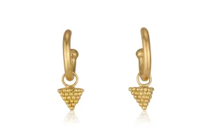 Detachable dangling Pyramids hug earrings
