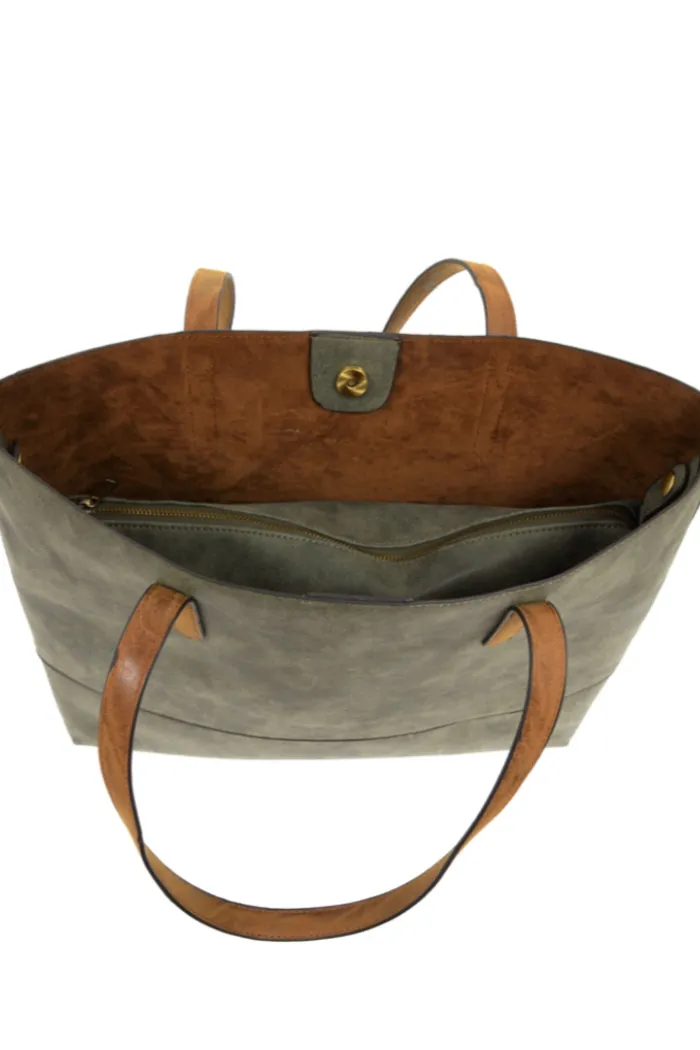 Distressed Leather-Look Tote
