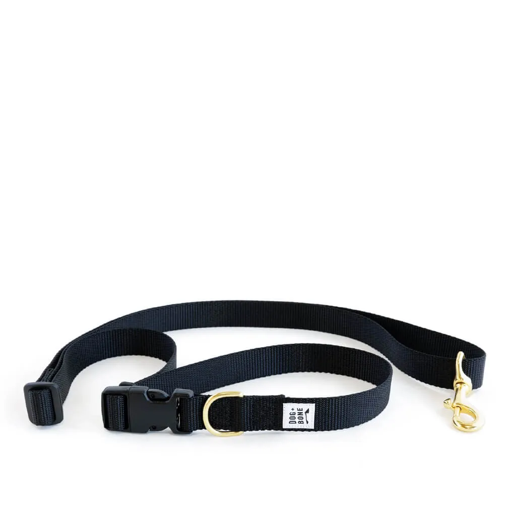 Dog   Bone Multi-way Adjustable Leash | Black