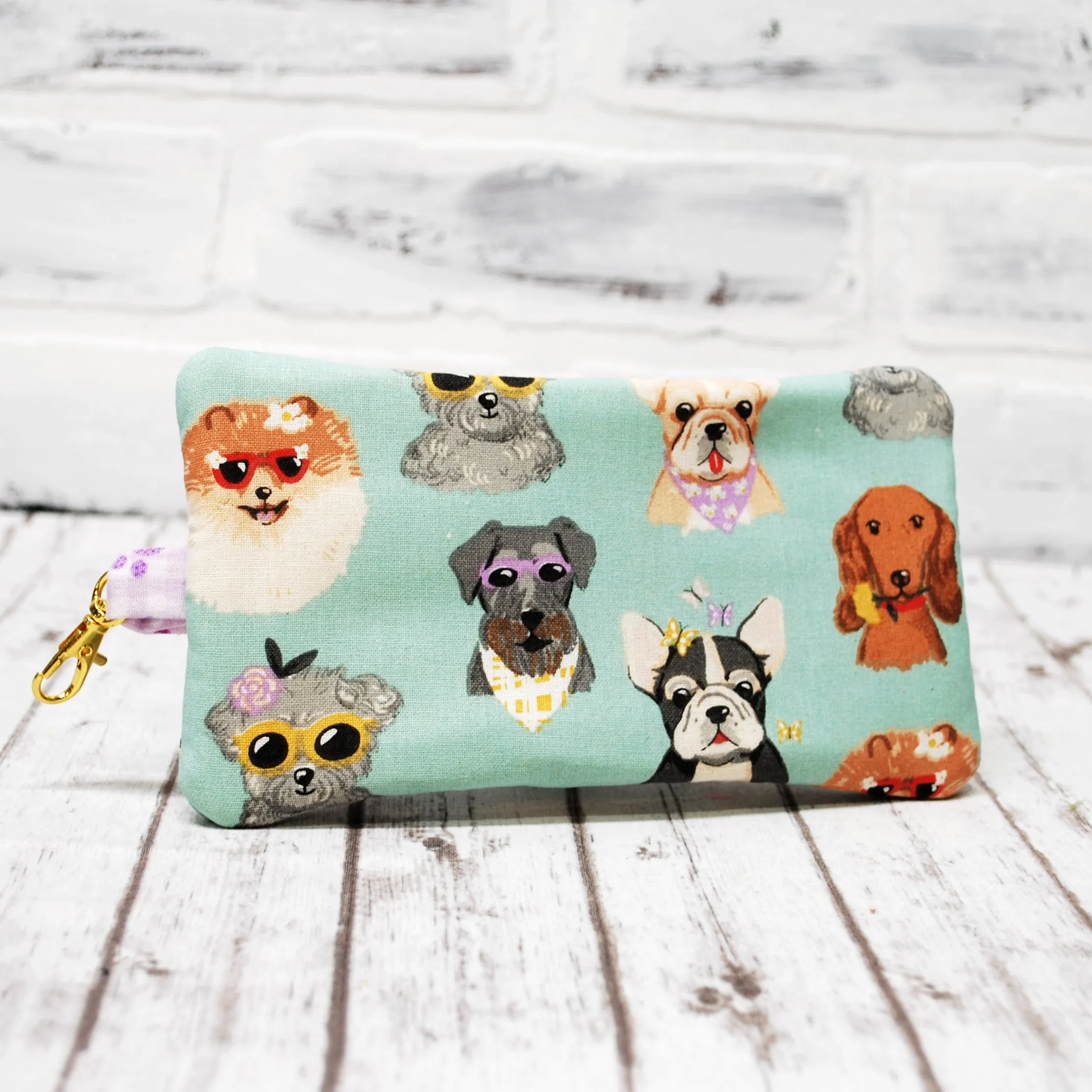 Doggie Faces Personalized Quilted Pouch