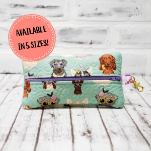 Doggie Faces Personalized Quilted Pouch