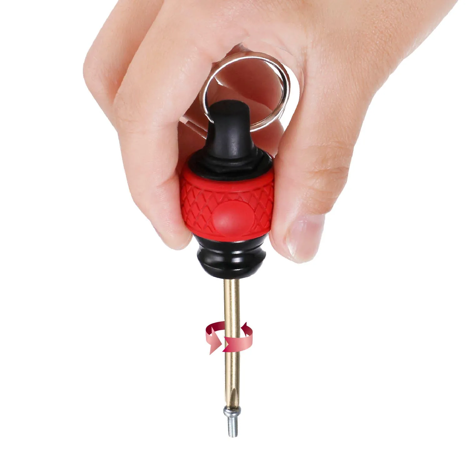 Double Action Keyring stubby Screwdriver/Bit Holder with rubber grip (Bongoknuts)
