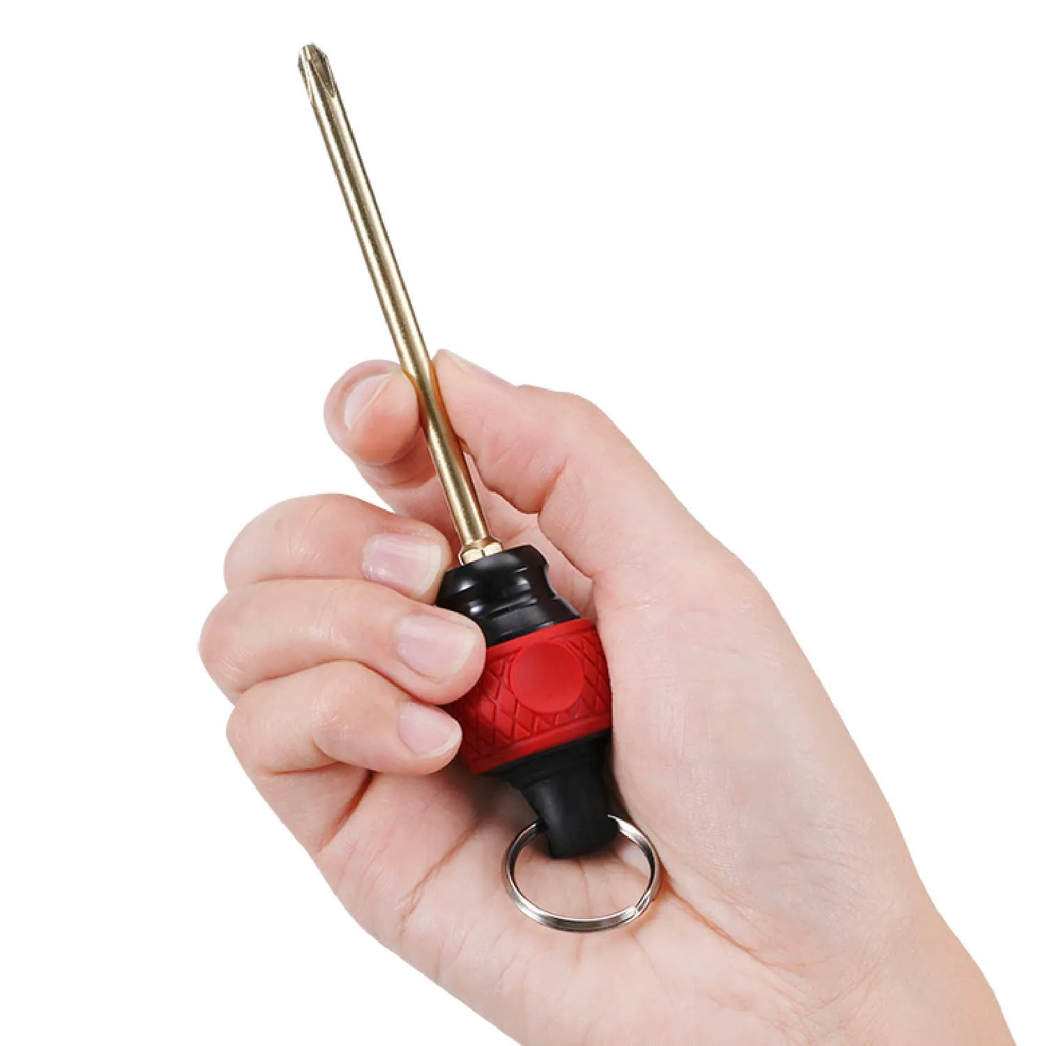 Double Action Keyring stubby Screwdriver/Bit Holder with rubber grip (Bongoknuts)
